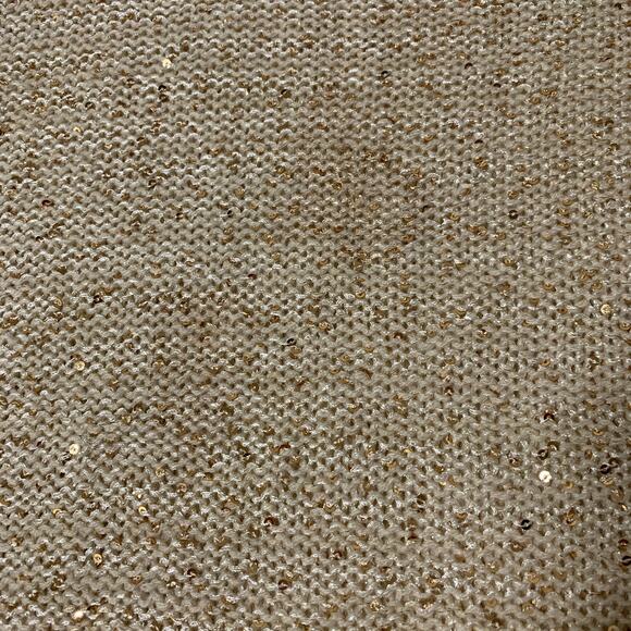 FADED GLORY Beige Sequin Long Sleeve Knit Sweater Medium - Picture 5 of 10